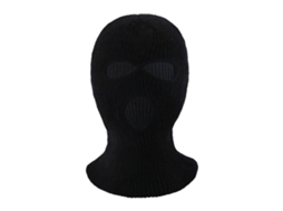 (preto) Chapéu De Malha Unissex De Inverno Com Três Furos, Cor Sólida, Máscara Facial Completa, Balaclava, Cúpula, Chapéu De Malha, Proteção Facial Pa