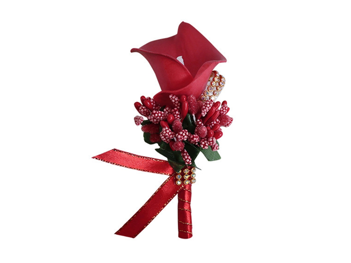 Broche De Lírio Calla Pu Corsagem Noivos Festa Dança