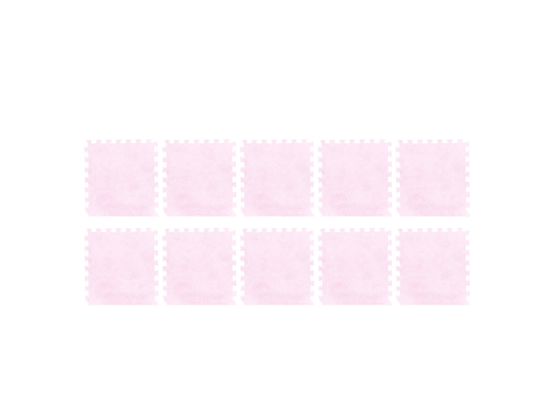 Primerox 10pcs Tapete de Espuma Pelúcia Intercalado Antiderrapante para Quarto Rosa 31x30cm