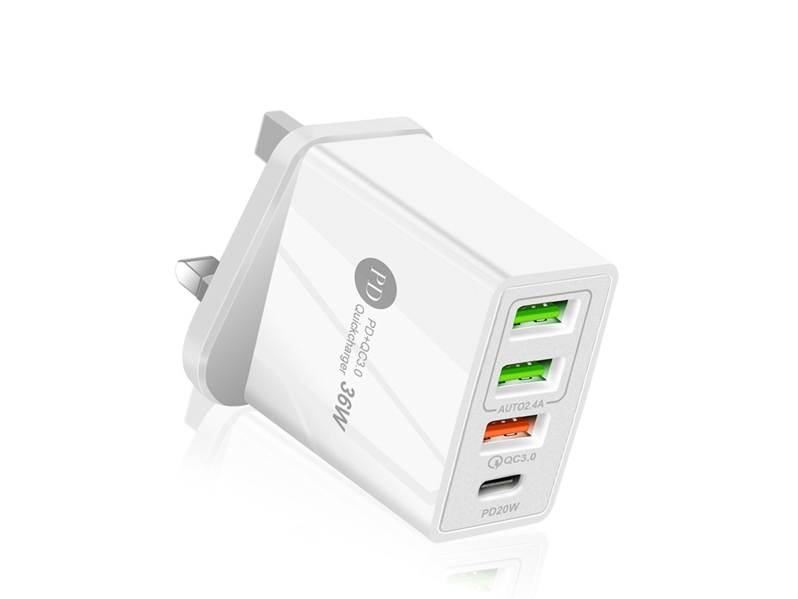 Carregador Rápido Pd36w LAXISCREED com Múltiplas Portas