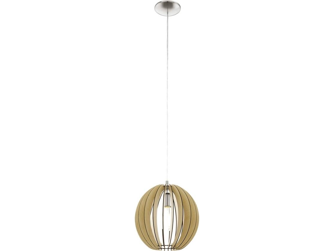 Candeeiro Suspenso EGLO 300 Cossano (Castanho - E27 - 1 x 60 W - Madeira e Aço)