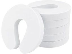 Tope De Puerta Con Abrazadera Para Protección De Dedos De Bebé, 6 Piezas (blanco)