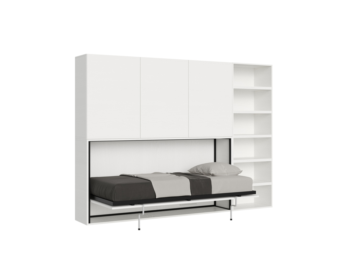 Cama de Solteiro Kando Cinza Composição ITAMOBY Branco (220x100x110cm)