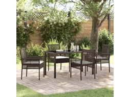 Vidaxl Conjunto De Jantar Para Jardim 5 Unid. Castanho Vime Pe