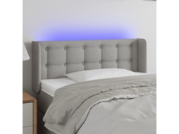 Vidaxl Cabeceira De Cama C/ Luzes Led Tecido 83x16x78/88cm Cinza-claro