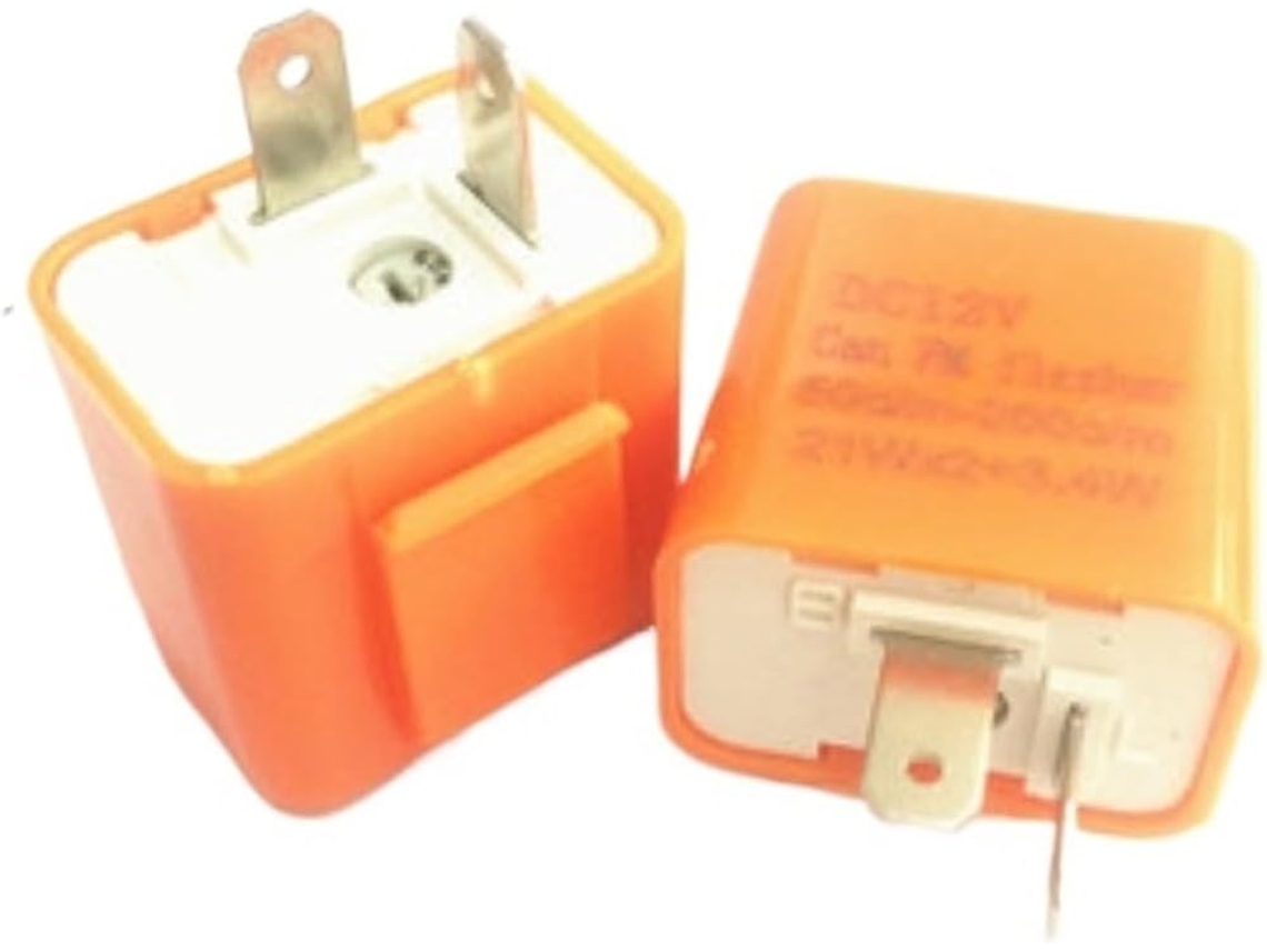 Conjunto De 10 Peças Pisca Led 2 Pinos Laranja 12v 10a Na Com Velocidade Ajustável Mqxfczux
