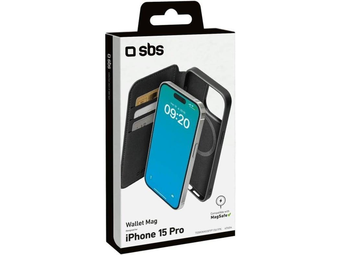 Capa para iPhone 15 Pro SBS Book Magsafe (Outlet Caixa Aberta - Preto)