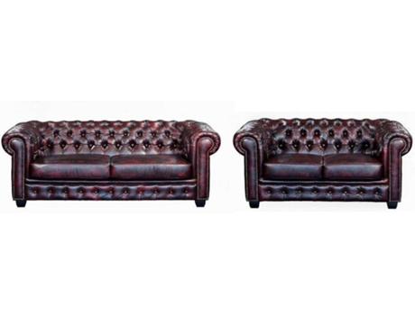 Sofá LINEA SOFA Brenton (Pele - Bordeaux - 73x201x96 cm)