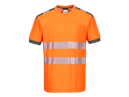 Camiseta Pw3 High Visibility M/c Conforto E Segurança / Cinza Laranja / M Portwest