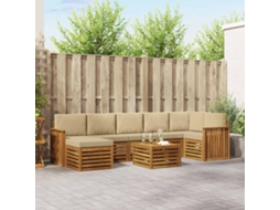 Vidaxl Conjunto De Sofás Para Exterior 8 Pcs Natural E Bege