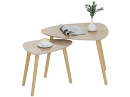 Conjunto de 2 Mesas Auxiliares Mdf e Melamina de Madeira Cor Madeira 59,5x39,5x45 cm Homcom