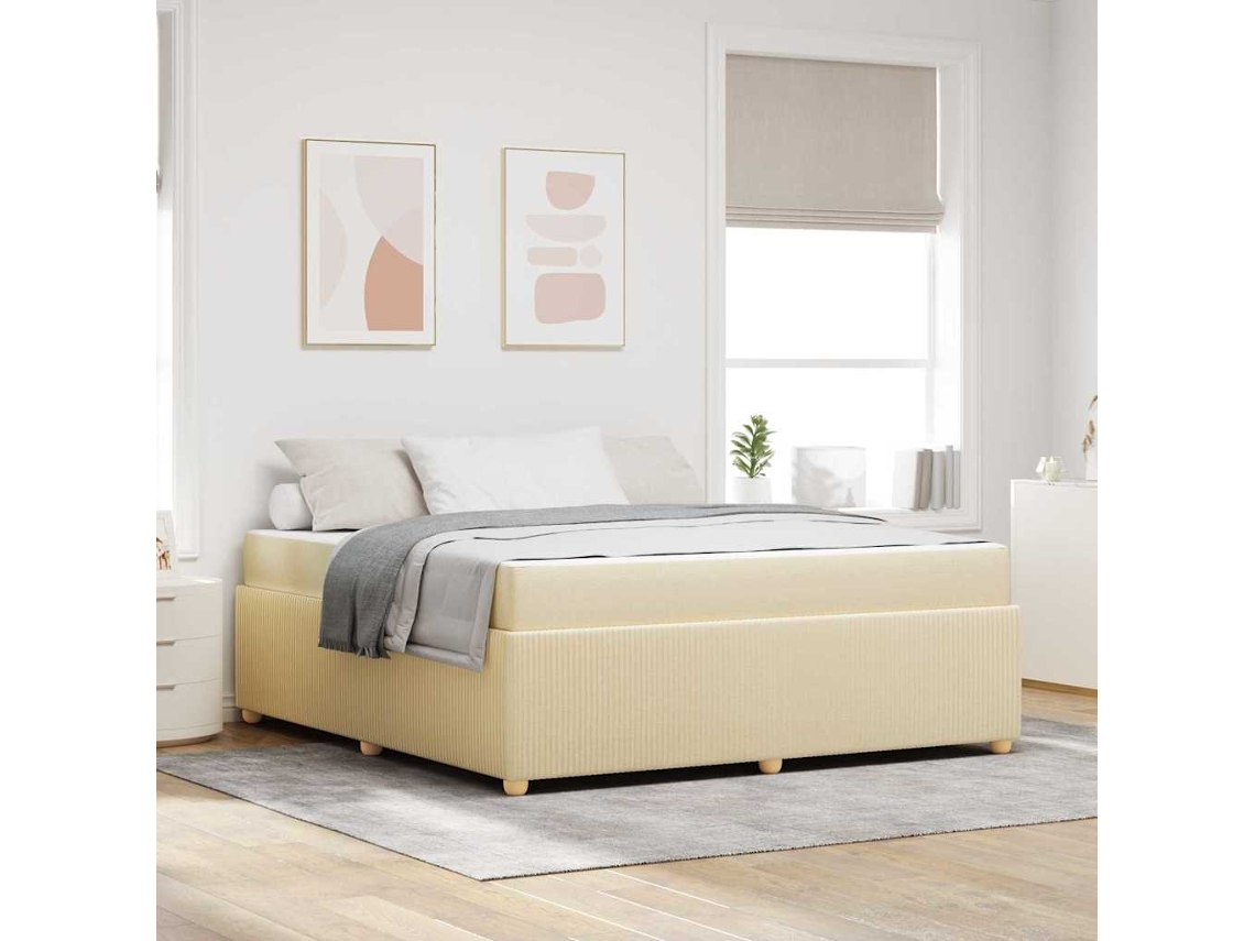 Vidaxl Estrutura Da Cama Creme 180 X 200 Cm Tecido