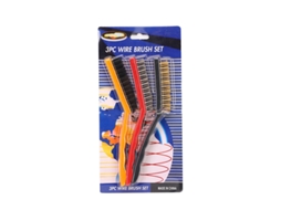 Conjunto de 3 Escovas de Aço com Cabo Curvo para Ferrugem com S/MARCA