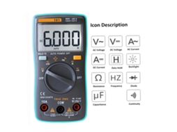 RICHMETERS RM101 Multímetro Digital LCD, True RMS, Tensão, Corrente, Resistência, Capacitância, Diodo | S/MARCA