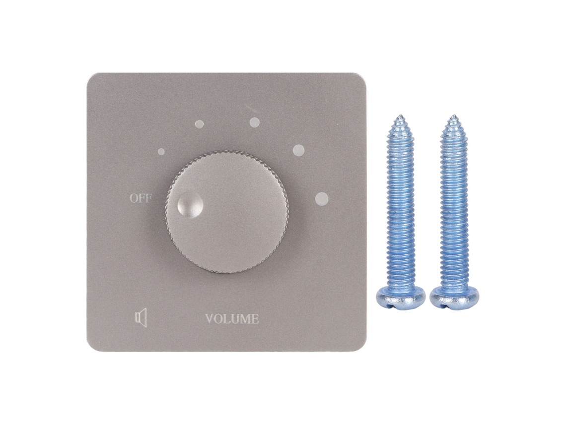 Control de Volumen de 50 W Con 5 Niveles, Perilla Profesional, Seguro para Altavoces Domésticos, Gris.