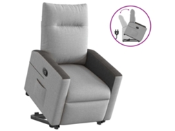 Vidaxl Poltrona Reclinável Elevatória Tecido Cinzento-nublado