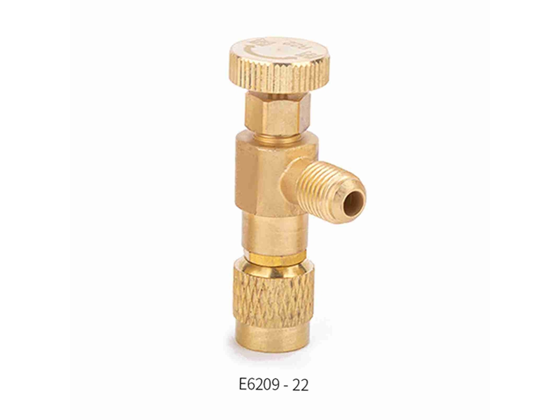 Válvula De Carga De Refrigerante R22 1/4 Pulgadas Válvula De Control De Flujo De Cobre Válvula De Seguridad De Flúor Para Aire Acondicionado