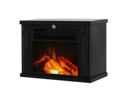 Lareira Elétrica Mesa Preta Efeito Chama 600/1200 W Temperatura Ajustável Cobertura 10 15 M²