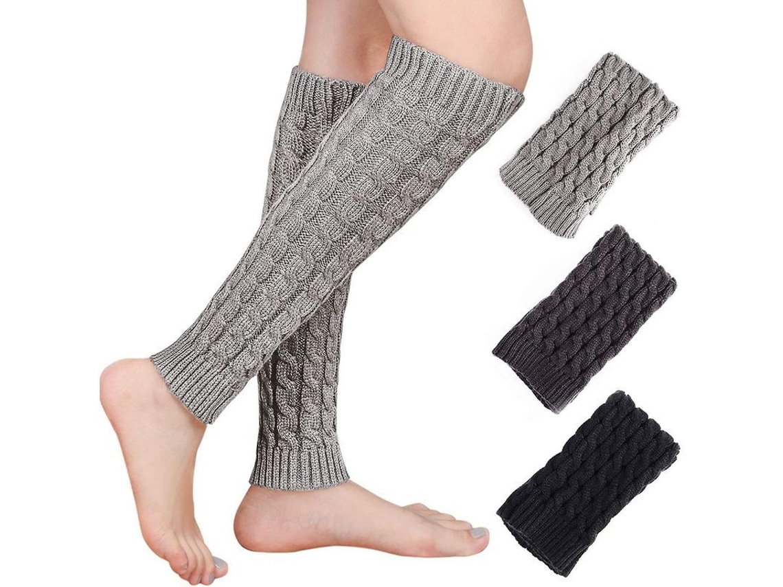 2026 calcetines Largos para Mujer, 3 Pares Gruesos Gris blanco Negro blanco, Talla Única, Ideal para Primavera, Otoño Y Regalos