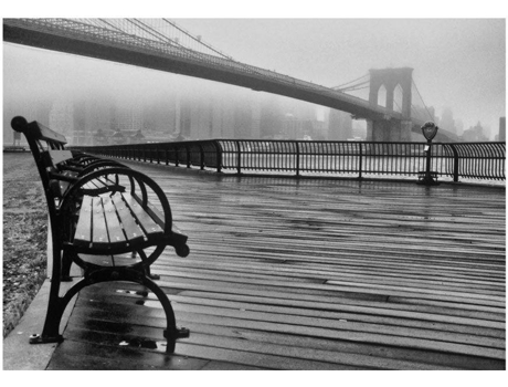 Papel de Parede ARTGEIST A Foggy Day On The Brooklyn Bridge (100x70 cm)