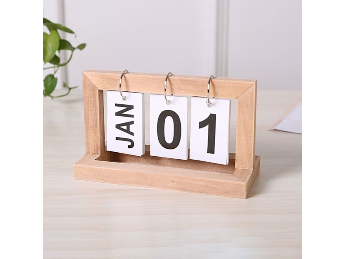 Calendário Perpétuo de Madeira com Meses e Data Reversíveis 1 BRILVIBERA