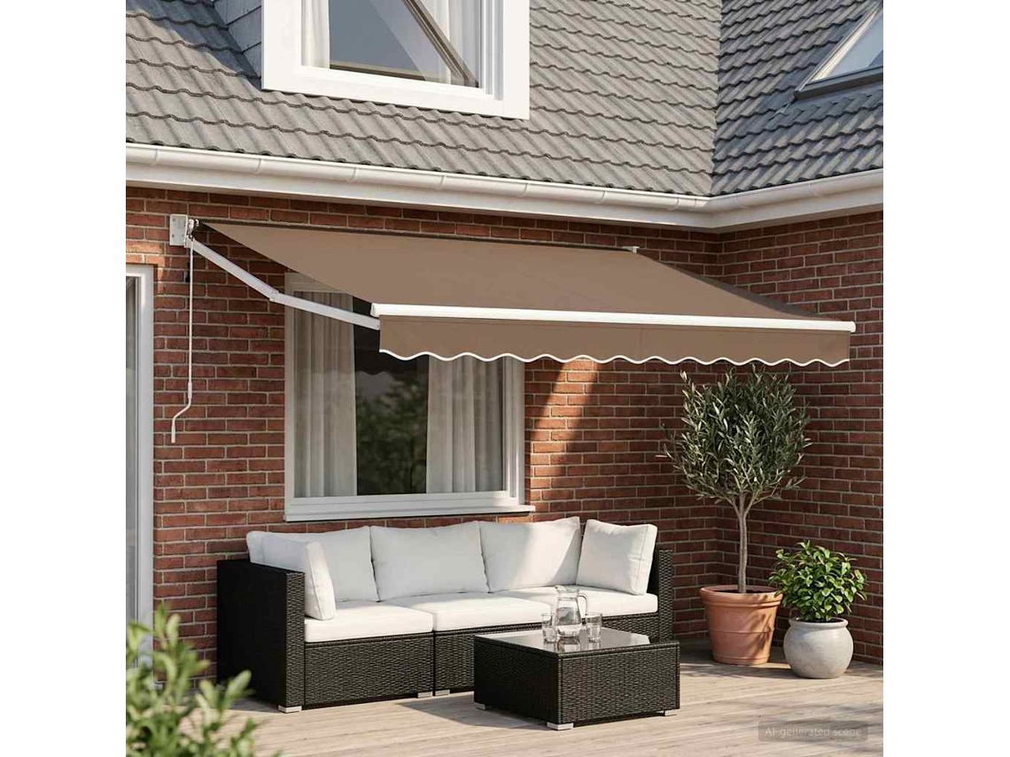 Vidaxl Toldo Retrátil Cinzento-acastanhado 3,5 X 2,5 M