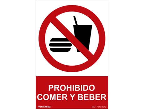SINAL PROIBIDO PROIBIDO COMER E BEBER (PVC 0.7MM) 30X40CM