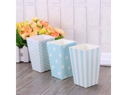 2026 bolsas de Papel para Palomitas de Maíz com 3 Designs, 30 Unidades, 7x7x12 Cm, Vermelho, para Festa de Aniversário e Eventos 30 Peças Azul