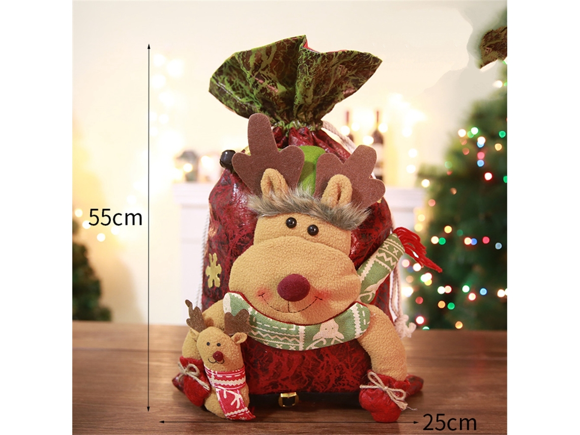 Saco De Natal (estilo Alce Grande, Adequado Para Guardar Doces E Presentes) Eoocoo
