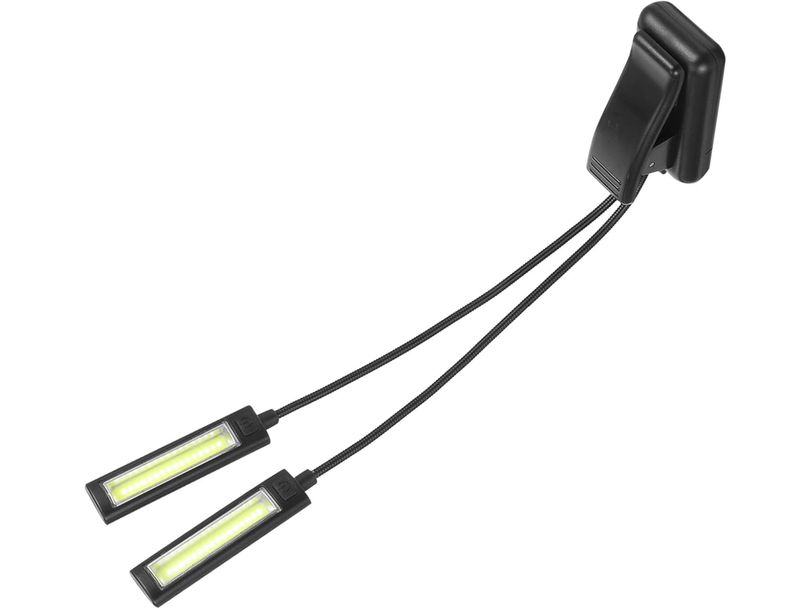 Luminária De Mesa Com Clipe Led Duas Cabeças, Design Flexível E