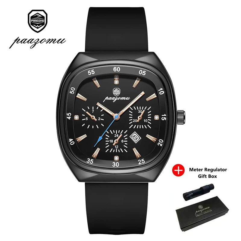 (preto) Relógio Casual Com Mostrador Grande, Em Silicone, Unissex.