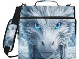 Majestic White Dragon Organizador De Pastas Ice Binder, Fecho Com 3-argolas E Armazenamento, Impermeável Trabalhos
