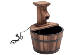 Fonte Elétrica Para Jardim Com Cascata E Balde Madeira