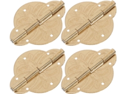 Conjunto De 4 Dobradiças Latão Antigo Para Caixa Joias Madeira – Ferragens Vintage Gravadas Móveis, 42x31mm