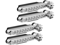 Conjunto Anneome De 4 Luzes Diurnas Led Brancas Universais Para Carros, Alimentadas Por Vento, Com Suporte Ajustável, À