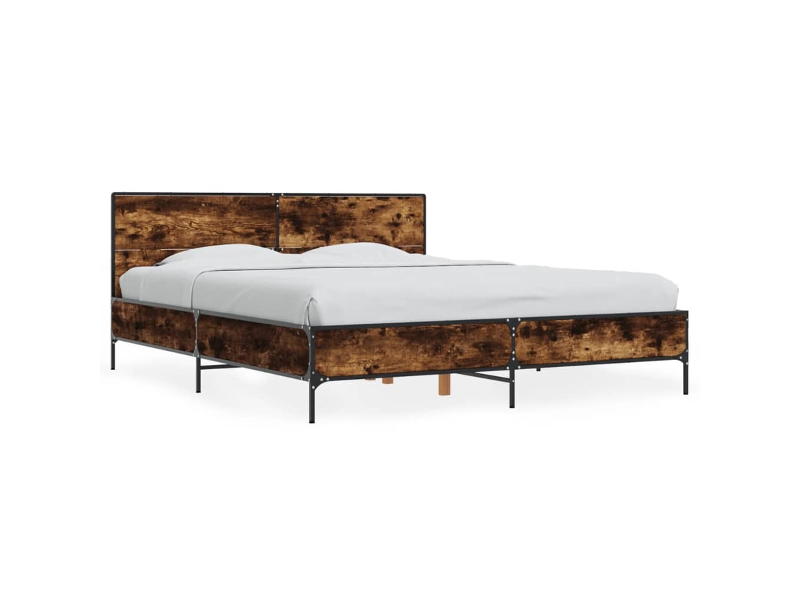 Bed Frame, Bed Frames Vidaxl Marrom Madeira Processada (150 X 200 Cm)
