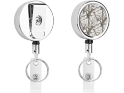 Porta Crachá Retrátil De Metal Com Estampa Camuflada White Tree, Portátil, Em Nylon, Com Cordão De Aço Inoxidável E