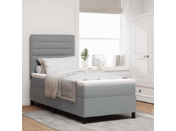 Vidaxl Cama Box Com Colchão Com Led Cinzento-claro 80 X 200 Cm Tecido
