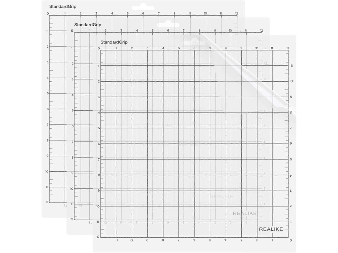 Base De Corte, 3 Unidades, Com Aderência Padrão, 30,5 X 30,5 Cm (12 X 12 Polegadas), Transparente, Autoadesiva, Pacote Com Base De Substituição