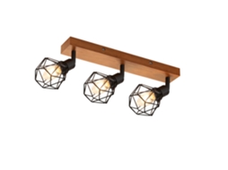 3 Holofotes de Teto de Madeira Preta E14 Retro Metal Ajustável 350 Interno Max.25W para Sala de Jantar Sala de Estar Quarto Sem Lâmpada NETTLIFE