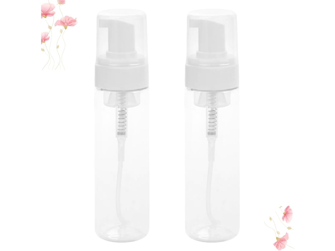 Conjunto De 2 Frascos Vazios De Plástico Branco Para Espuma De 200ml, Leves.