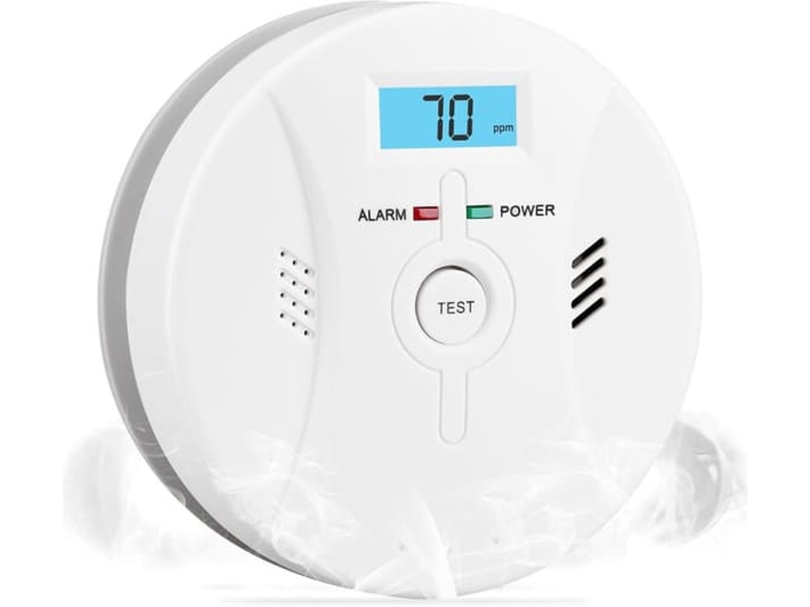 Detector De Fumaça E Monóxido De Carbono, 2 Em 1, Bateria, Lcd, Alarme De 85 Db, Cdr, 803