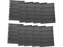 Garneck Pochettes De Rangement Para Timbres Em Pet Noir Lote De 10 Formato 9 Trous Double Face 5 Rangées