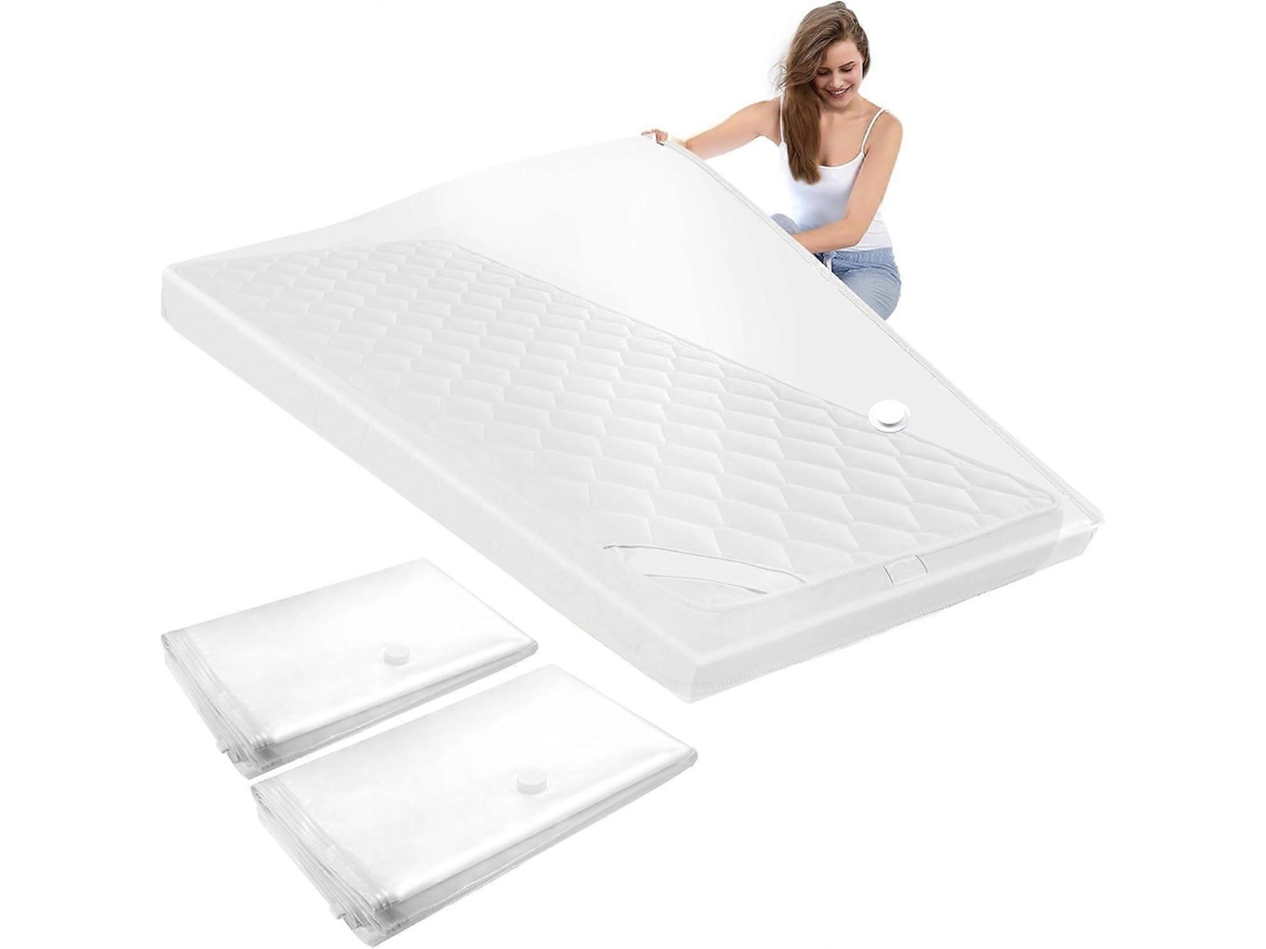 Pacote Com 2 Sacos De Vácuo Para Colchão, Sacos De Armazenamento A Vácuo Extragrandes De 220 X 100 Cm, Espaço À Prova Dágua Slowmoose