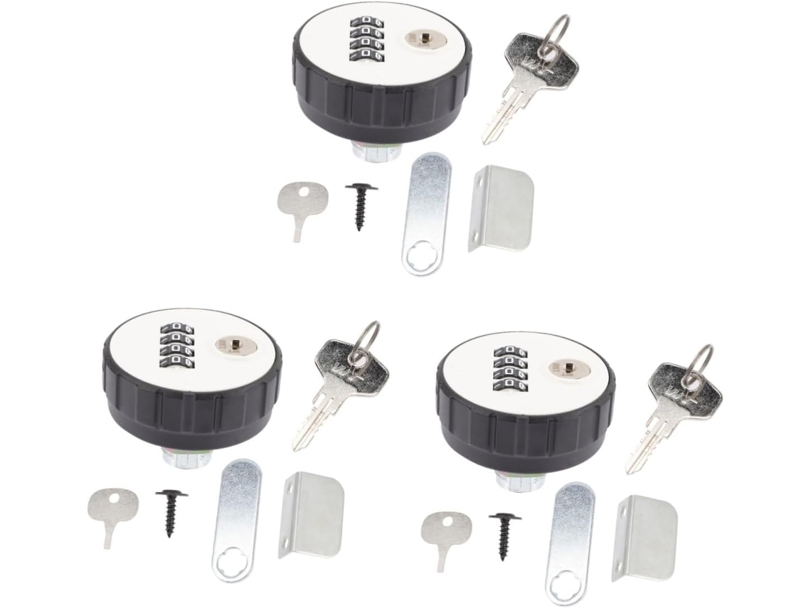 Conjunto De 3 Cadeados Liga Zinco Com Combinação Digital Para