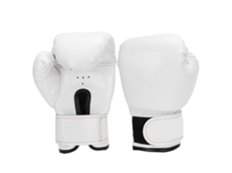 Luvas de boxe infantis Jinwei em couro PU para treino e sparring, luvas de boxe brancas.