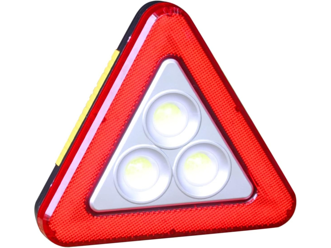 Triângulo De Segurança Rodoviária Led De 13 Cm, Refletivo E Multifuncional.
