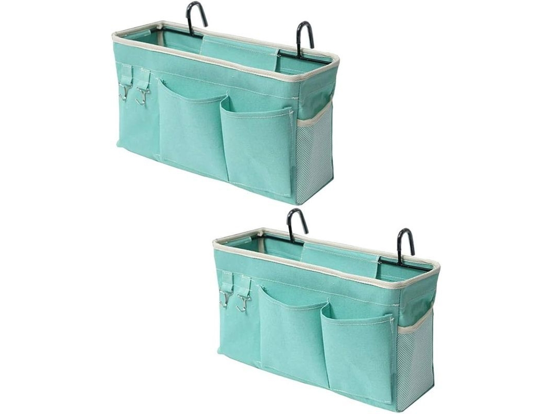 Organizador De Cama Colgante 2 Pack, Almacenamiento Para Dormitorios, Camas Individuales Y Camas Bunk, Material Lona Y Metal