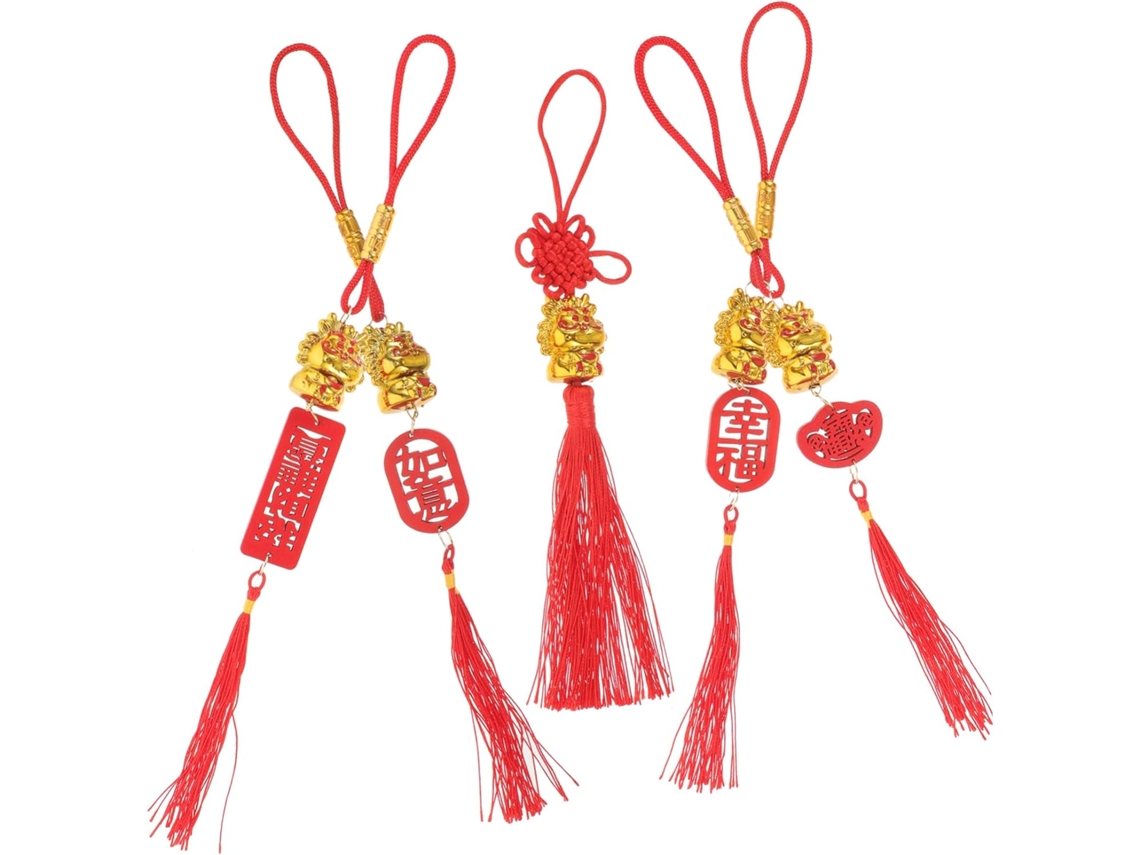 Conjunto De 5 Peças De Enfeites De Árvore Para Pendurar Na Porta Ou Janela, Com Tema Do Ano Novo Chinês.