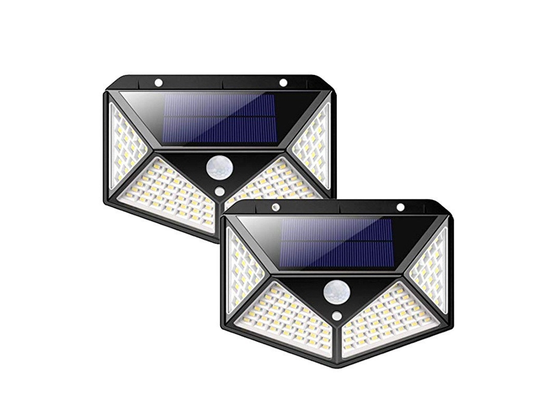2 Luzes Solares de Jardim 100 Led com Sensor de Movimento e 3 Modos LURELIA